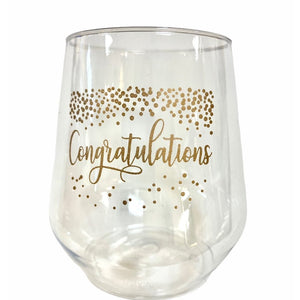 Congratulations Stemless Wine - MSP Miss Smarty Pants