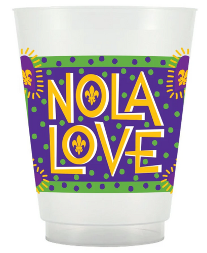 Mardi Gras NOLA Love Frosted Cups